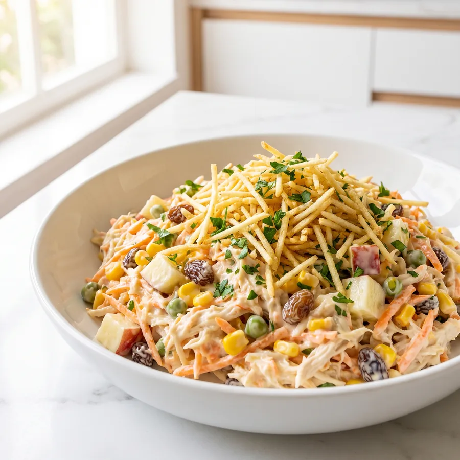Salpicão de frango com batata palha